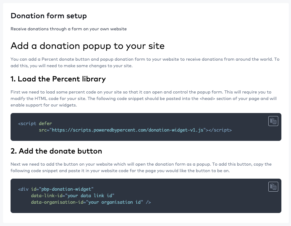 Causes Portal code snippets